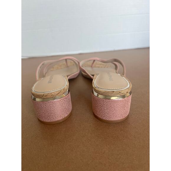 NWT Donald Pliner MIDA Rose Metallic Strappy Mule Block Heel Slip On Sandal 10M - Picture 7 of 10
